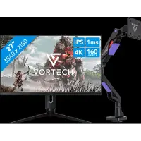 Vortech Prestige 27 Zoll 4K + Monitorhalterung mit Gasfeder