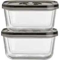 Caso VacuBoxx Eco-Duo S - Vakuum-Frischebehälter / 2 Behälter mit je 500 ml/für