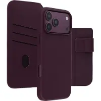 Accezz Apple iPhone 18 Pro / 17 Pro Hülle - Echtes Leder - - 2 in 1 Case/Klapphülle - Lila