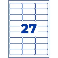 Avery Zweckform Etiketten L7874-20, stark haftend, geeignet für Inkjet-& Laserdrucker, 63,5 x 29,6 mm, 540 Stück/20 A4-Bogen, 100 % FSC-Papier, weiß