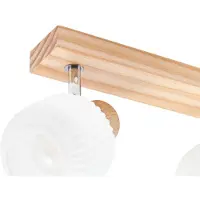 LINDBY Darla Deckenstrahler, 4-flammig, weiß/holzfarben - , Darla, dimmbar, Holz, für Flurbereich, Holz
