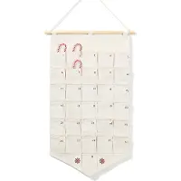 Dripio Adventskalender mit 31 Taschen, DIY, Canvas, 40×72 cm, Weiß