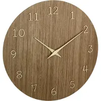 TFA-Dostmann Wanduhr - braun / natur - D30 cm - Holz - Wanduhr - rund