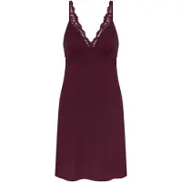 Triumph Nachthemd "Amourette NDK", Damen, Gr. 44, N-Gr, ohne Ärmel, Single Jersey, lila (claret), Single Jersey, Obermaterial: 94% Modal, 6% Elasthan, Kleider Nachthemd, seidig - weich mit Stretch