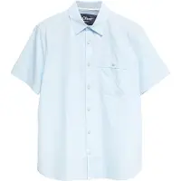 s.Oliver Kurzarmhemd , Herren, Gr. XXL, N-Gr, blau (light blau), Web, Obermaterial: 100% Baumwolle, unifarben, normal hüftbedeckend, Rundhals, abgesteppte Kante, Hemden Kurzarmhemd
