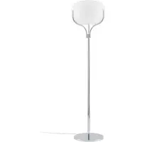 LUCANDE Stehleuchte Christo, Höhe 160 cm, chrom/weiß, Glas