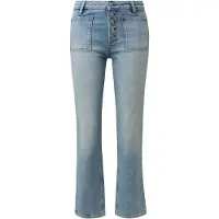 QS Bootcut-Jeans , Damen, Gr. 44, N-Gr, blau (blau used), Denim/Jeans, Obermaterial: 99% Baumwolle, 1% Elasthan, unifarben, bootcut fit lang, Jeans Bootcut-Jeans, mit Stretch und aufgesetzten Taschen