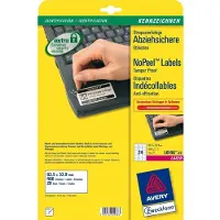 Avery Zweckform Etiketten L6146-20, fälschungssicher, extrem robust, geeignet für SW-Laserdrucker, 63,5 x 33,9 mm, 480 Stück/20 A4-Bogen, Acrylfolie, weiß
