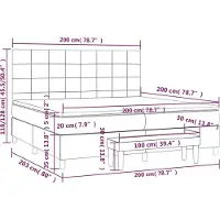 vidaXL Boxspringbett mit Matratze Schwarz 200x200 cm Samt