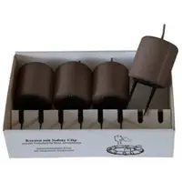 Kopschitz Kerzen 4er Set Adventskerzen mit Safety Clip und Kerzenstecker (Haltekrallen) Schokolade Chocolate 6 x ? 5 cm