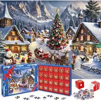 OCreon 2026, Puzzle mit 1008 Teilen, Weihnachtskalender, Adventskalender mit Abrechnung auf der Rückseite, für 24 Tage