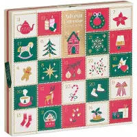 OCreon Ein Adventskalender mit Tee, bestehend aus 24 Türchen – 6 verschiedene Sorten, jeweils 36 Gramm