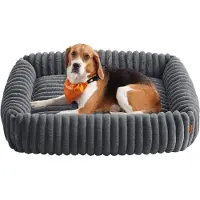 OCreon Hundebett für große Hunde – 91 x 68 x 20 cm – mit erhöhtem Rand – rutschfest – waschbar