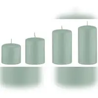 Kopschitz Kerzen 4er Set Adventskerzen abgestuft Seafoam Seemoos Ø 5 cm (Höhen 6, 8, 10 und 12 cm)