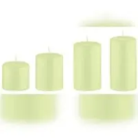 Kopschitz Kerzen 4er Set Adventskerzen abgestuft Kiwi Hellgrün Ø 5 cm (Höhen 6, 8, 10 und 12 cm)