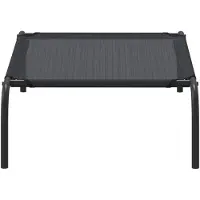 vidaXL Hundebett Erhöht Schwarz 90x50x20 cm Oxford-Gewebe und Stahl