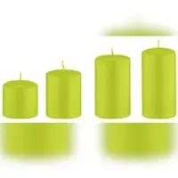 Kopschitz Kerzen 4er Set Adventskerzen abgestuft Lime Grün Ø 6 cm (Höhen 6, 8, 10 und 12 cm)