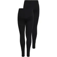 ONLY Leggings "ONLLIVE LOVE NEW LEGGING 2PACK NOOS", Damen, Gr. XL (42), N-Gr, schwarz, Jersey, Obermaterial: 95% Baumwolle, 5% Elasthan, unifarben, slim fit knöchelfrei, Hosen Leggings