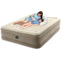 Intex Luftbett Ultra Plush, Größe Queen, 203 x 152 cm, Vinyl, Beige