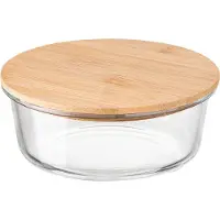 Florina Clavato 640 ml runder Glasbehälter mit Bambusdeckel