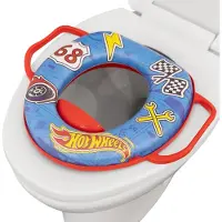 Hot Wheels Weicher Toilettentrainingssitz mit Aufbewahrungshaken, Rutschfester Ring für Kleinkinder