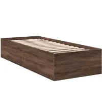 vidaXL Bettgestell Braun Eichen-Optik 100x200 cm Holzwerkstoff