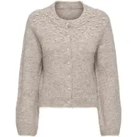 ONLY Strickjacke "ONLMIGGIE LS O-NECK PEARL CARDIGA EX KNT" Materialmix, regular fit