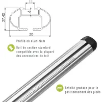 Green Valley Aluminium roof bar complete with premounted feet EASY ONE EV