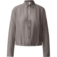 QS Bluse Leicht transparente Bluse mit Gummizug am vorderen Saum