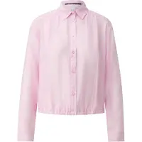 QS Bluse Leicht transparente Bluse mit Gummizug am vorderen Saum