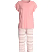 Calida Capri-Pyjama "Lovely Nights" 2 mit kurzem Arm und Rundhalsausschnitt, weiche Single-Jersey Qualität