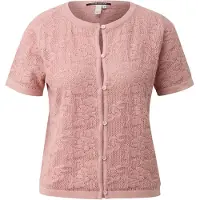 QS Halbarmstrickjacke mit Ajourmuster