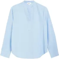 s.Oliver Langarmbluse , Damen, Gr. 44, blau haze, Blusen Langarmbluse, Tunika mit Splitneck
