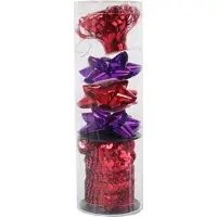 Goliat Geschenkverpackungsset: Rosetten + rot-violettes Paillettenband
