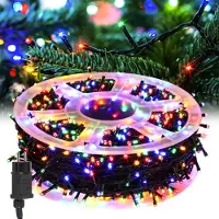 Fiqops Faziango 50M LED Lichterkette 500LEDs 8 Modi mit Memory Funktion, Weihnachten Party Garten Bedienung Funkelnder Sterneffekt Deko Bunt