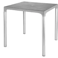 Lesli Living BELLA Gartentisch Bistrotisch Balkontisch Gartenmöbel 70x70cm grau