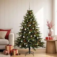 Syfax Künstlicher Weihnachtsbaum mit Weihnachtskugel 120 cm 150 LEDs