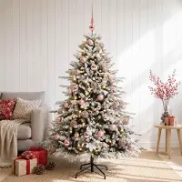 Syfax Künstlicher Weihnachtsbaum mit Weihnachtskugel 120 cm 150 LEDs