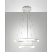 FABAS LUCE LED Pendelleuchte Giotto 52W dimmbar Smartluce IP40 3000K warmweiss Weiß Metall Ø60cm
