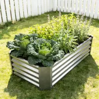 Merkloos Omgoods – Erhöhtes Blumenbeet-Set aus verzinktem Metall, 120x60x30 cm – Für Gemüse und Pflanzen