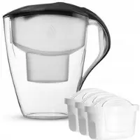 Dafi Wasserfilterkanne Astra 3L Schwarz + 3 Unimax-Filterpatronen zur