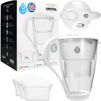 Dafi Glas-Filterkanne Crystal 2 l + 3 Unimax-Filter Für Sauberes Wasser