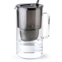 AQUAPHOR 2,5 l Glas-Filterkanne Schwarz-Maxfor+ H-Einsatz, für Hartwasser