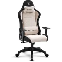 Sense7 Spellcaster FUKU Gamingstuhl, Gaming Sessel, Bürostuhl, Ergonomisch Schreibtischstuhl, Drehstuhl mit Kopfstützen bis zu 120 kg, Stoff, Beige