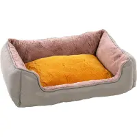 Flamingo Korb für welpe Oddi Rechteck Ocker 60x50x20cm - Abnehmbarer bezug mit r