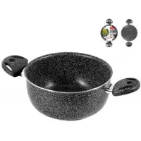 Home Bratpfanne mit zwei Griffen, Antihaftbeschichtung "Stone", 24 cm Durchmesser