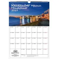 Seelenzauber GmbH Reisezauber Mykonos Planer DIN A3 Kalender für 2027 Chora Griechenland Urlaub - Inhalt: 1x Kalender 1x Weihnachtsanhänger 1x Grußanhänger (gesamt 3 Teile)