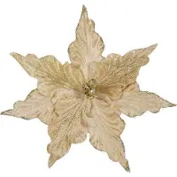 Unyqoos Weihnachtsblumendekoration 8 Stück - Champagner mit Clips