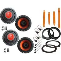 DSX JBL Lautsprecher Set für Audi A3 8P Tür vorne Seitenteil hinten 800 Watt Ausbaubügel