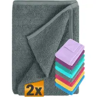 Merkloos Elzusha – Set aus 2 Liegekissen – 70 x 200 cm – 100% Baumwollfrottee – Grau